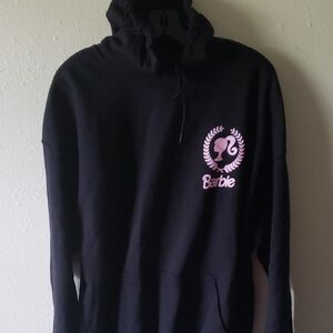 Rue21 Black Hoodie with Pink Barbie Logo